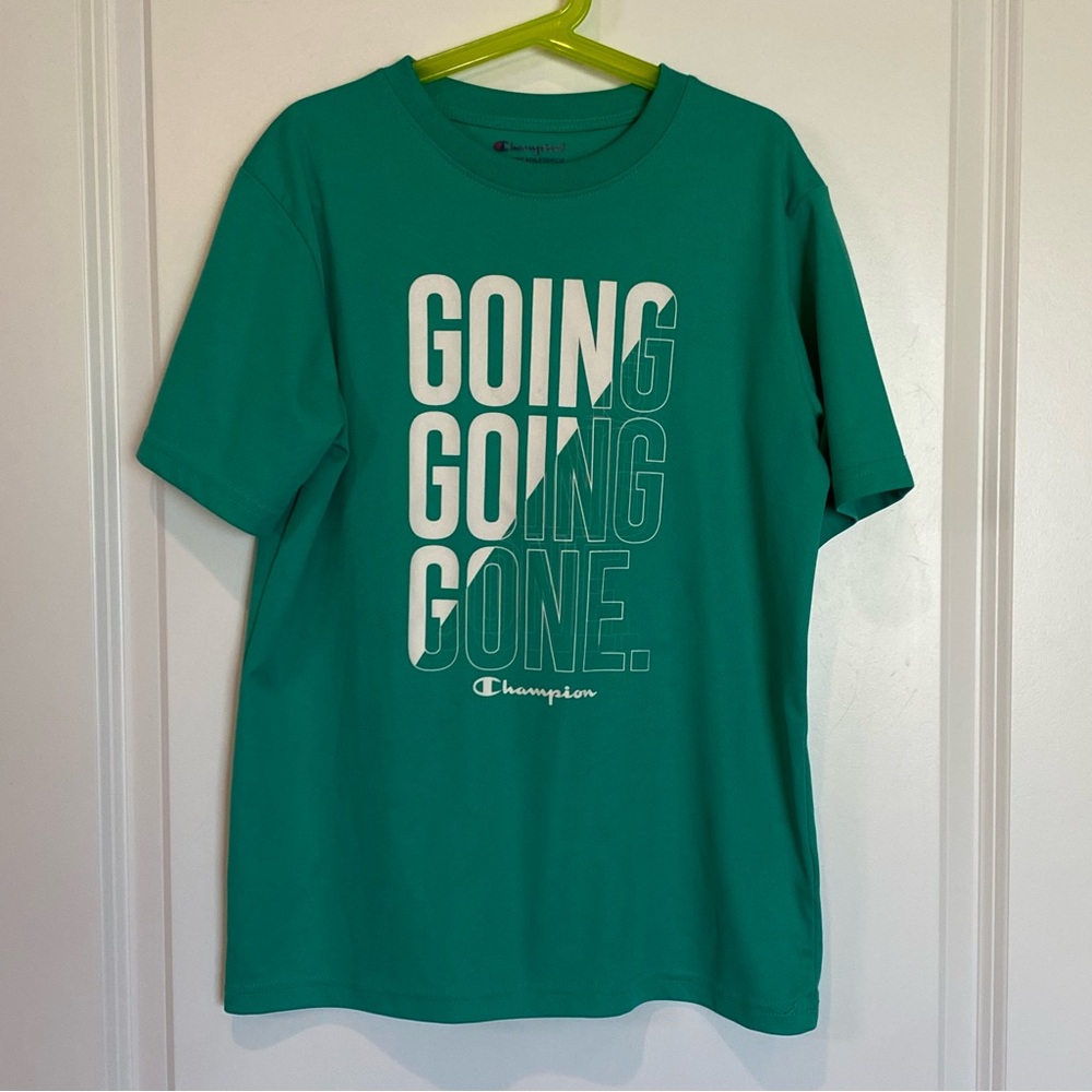 Champion Dry Wick / Moisture Wicking Short Sleeve Green Graphic T-Shirt - 14/16